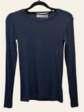 Solika Navy Ribbed Top